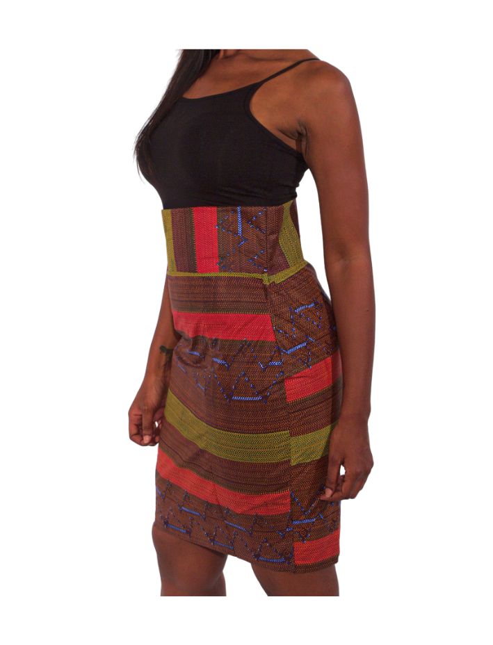 Brown African Print SKirt