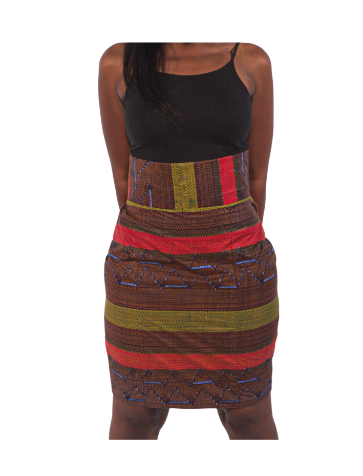 Brown African Print SKirt