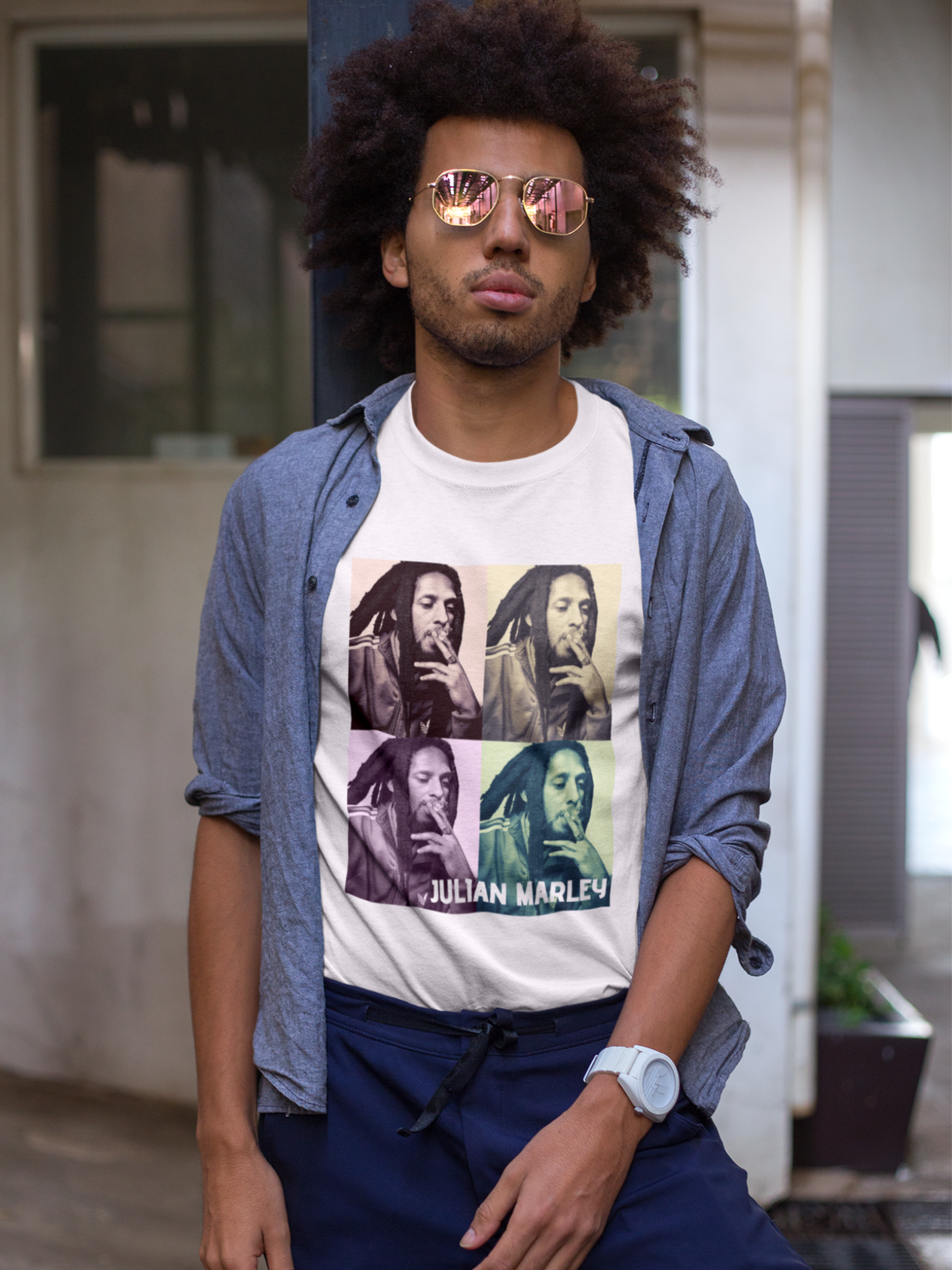 Julian Marley 'Retro' Long Sleeve T-shirt - Nine Mile Clothing 