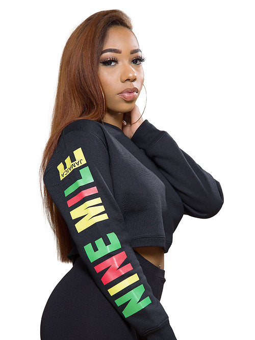 Nine Mile Reggae Sleeve Crop Sweatshirt - Nine Mile Clothing 