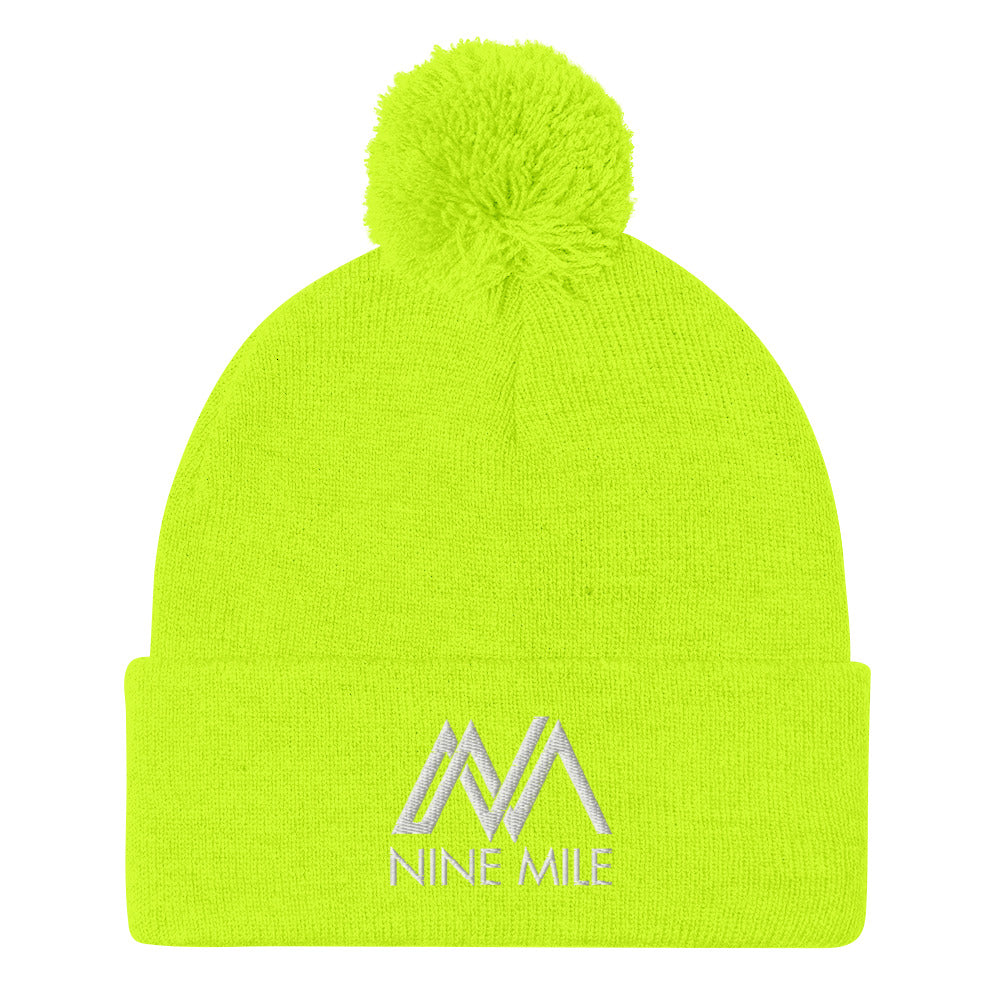 Nine Mile Neon Yellow Pom-Pom Beanie Hat - Nine Mile Clothing 