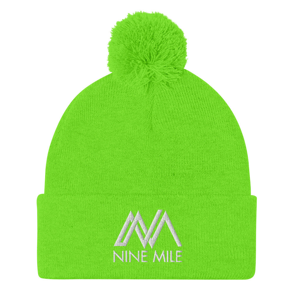 Nine Mile Neon Green Pom-Pom Beanie Hat - Nine Mile Clothing 