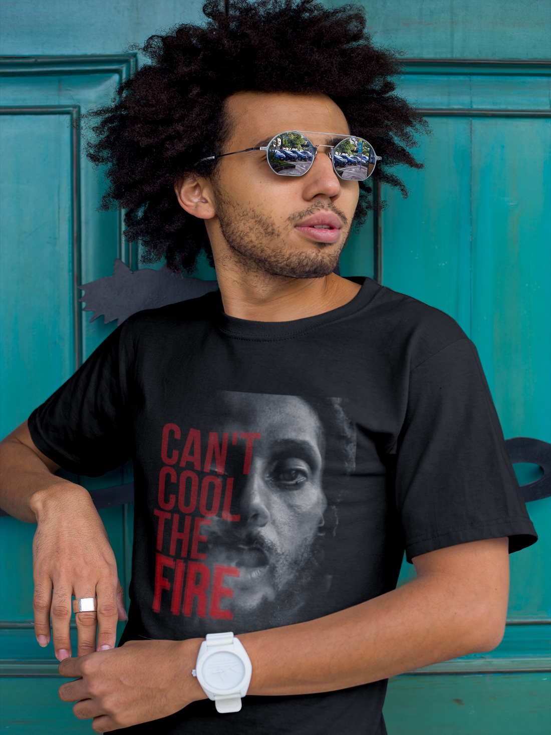 Julian Marley 'Can't Cool the Fire' Short-Sleeve Unisex T-Shirt - Nine Mile Clothing 