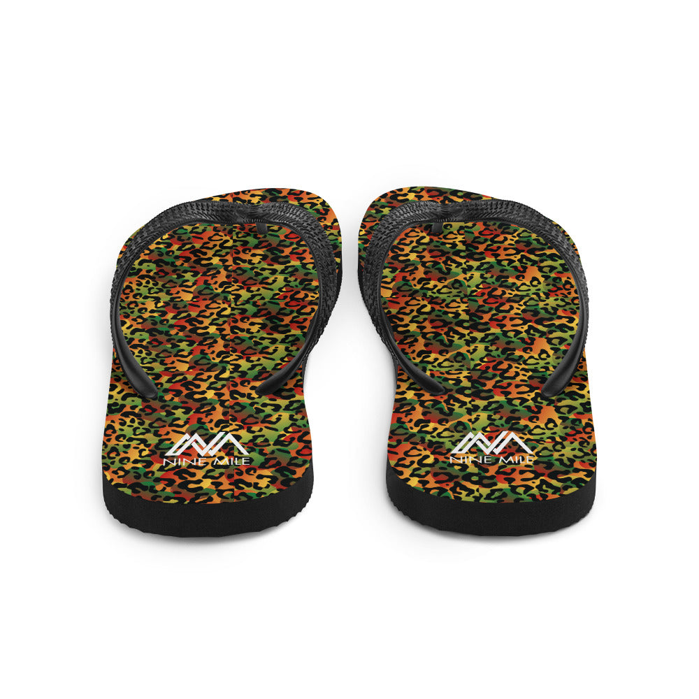 Nine Mile Reggae Leopard Print Flip-Flops - Nine Mile Clothing 