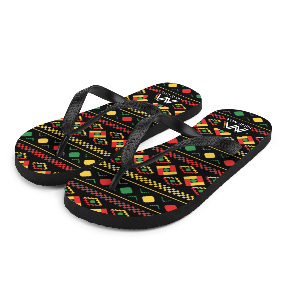 Nine Mile Diamond Reggae Print Flip-Flops - Nine Mile Clothing 