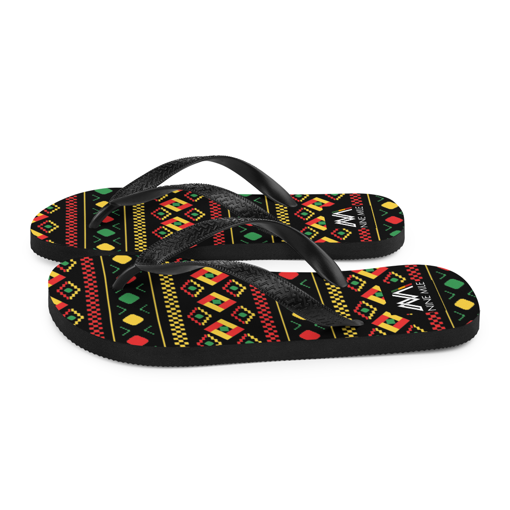 Nine Mile Diamond Reggae Print Flip-Flops - Nine Mile Clothing 