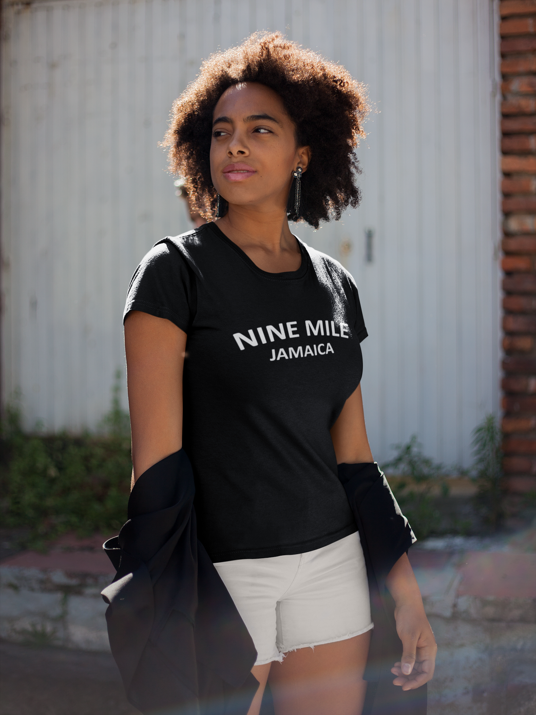 Women Nine Mile Jamaica Plus Black T-shirt - Nine Mile Clothing 